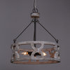20.47 in 3-Light Cage in Wood Chandelier