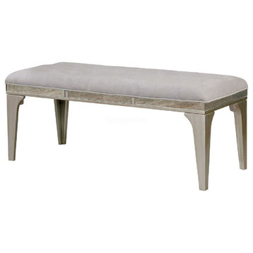Dining Seating Bench, Silver and Light Gray