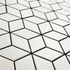 10.5"x12.13" Victorian Rhombus Mosaic Floor/Wall Tile, Matte White