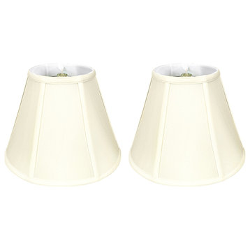 Royal Designs Deep Empire Bell Lamp Shade, Eggshell, 8x14x11, Set of 2