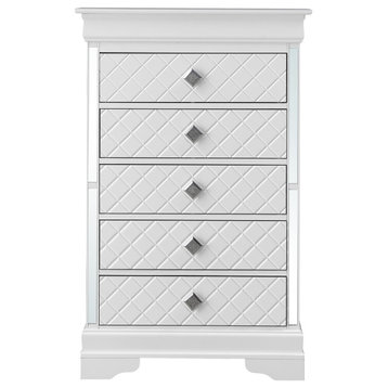 Verona Silver Champagne 5-Drawer Chest of Drawers (31 in. L X 16 in. W X 48...