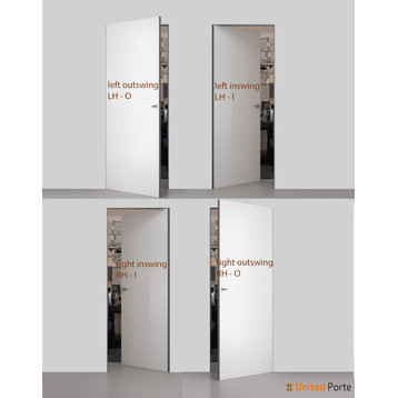 Invisible Solid Hidden Door with Handle | Planum 0010 24x84 Left-hand Inswing
