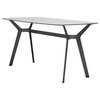 Offex Archtech 60" Modern Dining Table/Desk - Pewter, Clear Glass