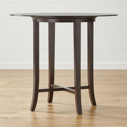 Crate&Barrel - Halo Ebony Round High Dining Table with 48" Glass Top - Dining Tables