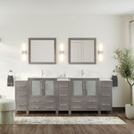 MOD - The Pullman Bathroom Vanity, Gray, 96", Double Sink, Freestanding - Let the clean-lined look of this vanity guide your bathroom toward a cool, contemporary design.