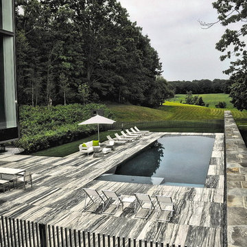perimeter overflow pool + marble decking