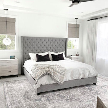 Grey and White Master Bedroom