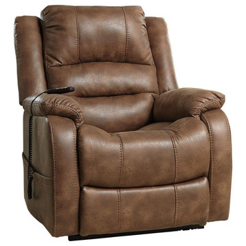 Modern Power Lift Recliner, Faux Leather Upholstered Seat With High Backrest, Sa