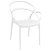 Mila Dining Set With 2 Arm Chairs White