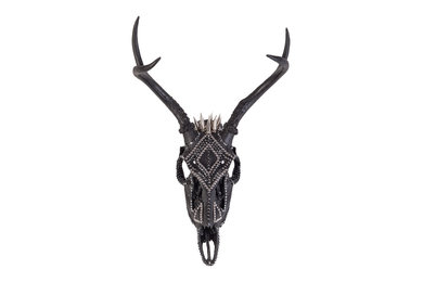 "BLACK OUT" ARMORED DEER SKULL