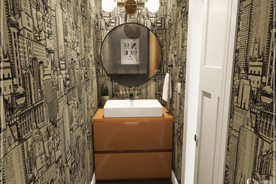 Inspiration for a modern bathroom remodel in Cedar Rapids