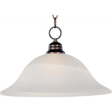 Essentials 1-Light Pendant, Satin Nickel With Frosted Glass/Shade