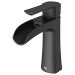 VIGO - VIGO Paloma Single Hole Bathroom Sink Faucet, Matte Black - Constructed from solid brass, the VIGO Paloma Single Hole Bathroom Faucet combines graceful beauty with modern design. The single-handle faucet features elegant curves and a unique trough spout which creates a relaxing cascading effect when the faucet is in use. A leak-resistant Sedal ceramic cartridge adds to the faucet's durability, guaranteeing it will remain a beloved fixture in your bathroom.