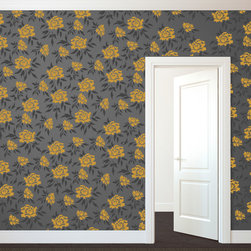 Two Color Flowing Floral Wall Decal - Wall Decals