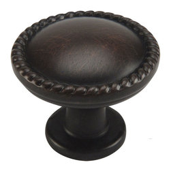 Cosmas - Rope Cabinet Knob, 1-1/4" Diameter, Set of 25, Oil Rubbed Bronze - Cabinet And Drawer Knobs