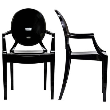 Casper Dining Armchairs Acrylic Set of 2, Black
