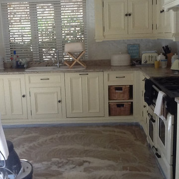 Flagstone Kitchen Floor Deep Cleaned and Sealed for Olney Landlord