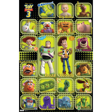 Toy Story 3 Toys Poster, Premium Unframed