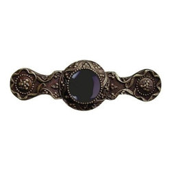 Inviting Home Inc. - Victorian Pull, Antique-Style Brass With Onyx - Cabinet And Drawer Handle Pulls