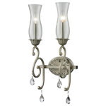 Z-lite - Z-Lite 720-2S-AS Two Light Wall Sconce Melina Antique Silver - Clear seedy glass shades accent the antique silver fixture giving the Melina family its graceful style. The candles inside the tall, curvaceous glass shades and the clear, glimmering crystals enhance the elegance of these fixtures.