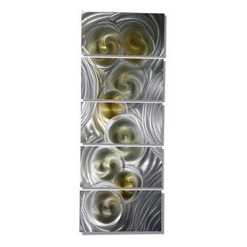 Metallic Vision Deuxième - Silver & Gold Unique Modern Metal Wall Art