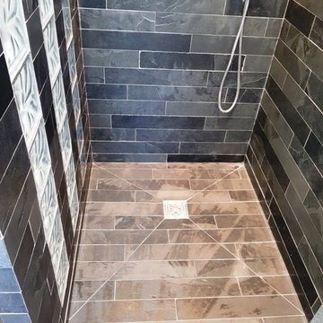 Restoring a Limescale Stained Slate Tiled Ensuite in Stevenage