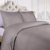 400 Thread Count Duvet Cover and Pillow Sham, Gray, Full/Queen