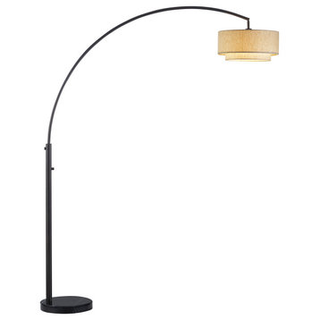 Double Shade 82" Led Arched Floor Lamp