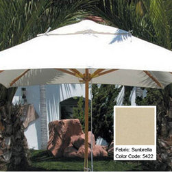 Antique-Beige-Wood-Market-Umbrellas - Patio Furniture And Outdoor Furniture
