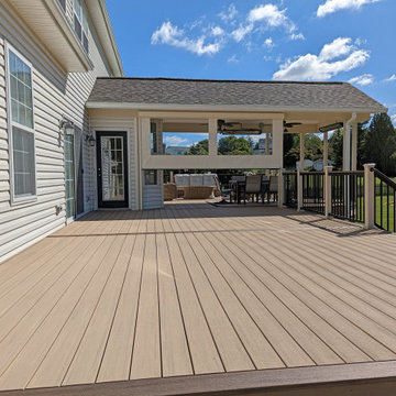 TimberTech Tigerwood/English Walnut Deck & Porch with Raso Power Screen & Patio