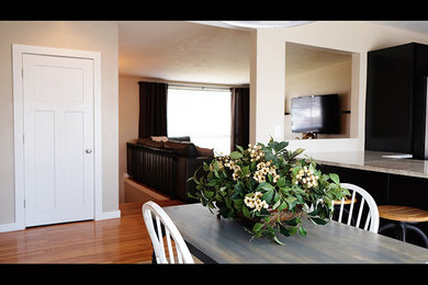 Example of a transitional home design design in Salt Lake City
