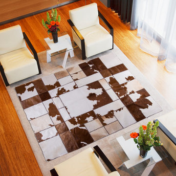 RECTANGLE Cowhide Patchwork Area Rugs