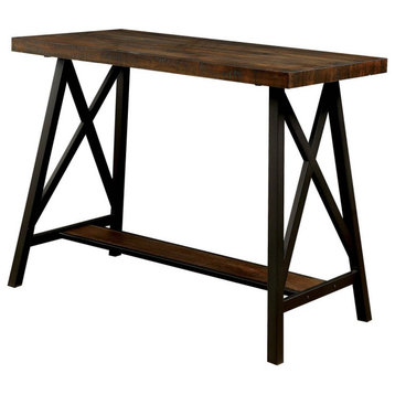 Counter Height Dining Table, Medium Oak and Black