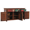 Buffet with 3 Doors and 3 Drawers Made from Recycled Teak Wood Boats, 63" Wide