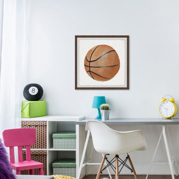 "Let's Play Basketball" Framed Painting Print