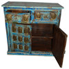 Consigned Buddha Carving Antique Media Console