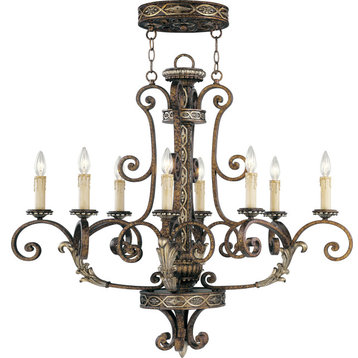 Seville Oval Chandelier - Palacial Bronze with Gilded Accents