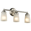 Hemsworth 3-Light Vanity Fixture White Frosted Glass, Brushed Nickel