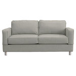 Small Space Seating - Raleigh Quick Assembly Two Seat Bonner Leg Sofa, Moon - Small Space Seating's standard size sofas and chairs are designed to fit through openings 12" or greater.  Perfect for older homes, apartments, lofts, lodges, playrooms, tiny homes, RV's or any place with narrow doors, hallways, tight stairs, and elevators. Our frames come with a lifetime guarantee and are constructed using kiln dried hardwoods.  Every frame is doweled, corner blocked, screwed, glued, stapled and features heavy-duty 8.5-gauge sinuous steel springs reinforced with horizontal tie rods.  All seating features plush 2.5 density HR spring down cushions with a lifetime guarantee.  High Performance, stain resistant fabrics with a 100,000 double rub rating come standard with our sofa and chairs.  This is American Made seating for small, tight and narrow spaces designed to last a lifetime.