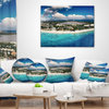 Caribbean Coast Tropical Panorama Seascape Throw Pillow, 18"x18"