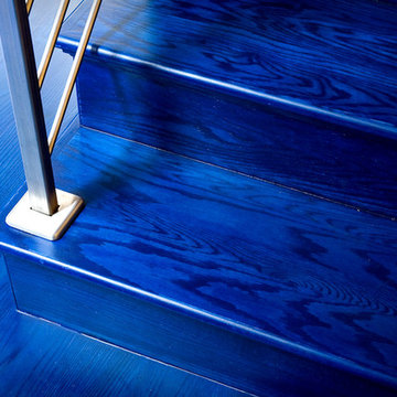Blue Dye Red Oak Flooring