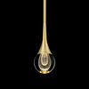 MOTINI 1-Light Mini Teardrop Crystal Led Pendant Light, Brushed Brass