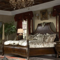 AICO Furniture - Imperial Court Californian King Size Poster Bed in Radiant Ches - Bedroom Products