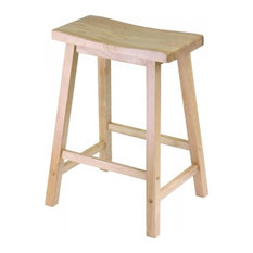 Winsome - Wood Saddle Stool, Natural, 24" - Bar Stools and Counter Stools