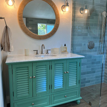 Smaller Primary Bath becomes Luxurious Spa Retreat