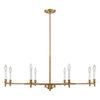 Jasmine 8-Light Chandelier, Matte Black, Warm Brass