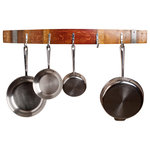 Alpine Wine Design - Wine Barrel Pot Rack With Bands - This beautiful Pot Rack, created from a distinctive Napa Valley wine barrel stave, does more than save space in your kitchen.  The unique variations in wood grain, stain, and the patina of age add a warm, stylish touch of wine country to your home.  Features five stainless steel hooks and barrel band accents.   Approximately 36" long x 3" high.  Limited hardware is provided, pots are not included.  Artisan-crafted in Colorado.