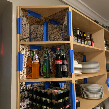 Antique Mirror Kitchen Shelf Backsplash