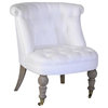 Occasional Chair AMELIE Limed Gray White Linen Oak