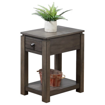 Sunset Trading Shades Of Gray Narrow End Table With Drawer And Shelf